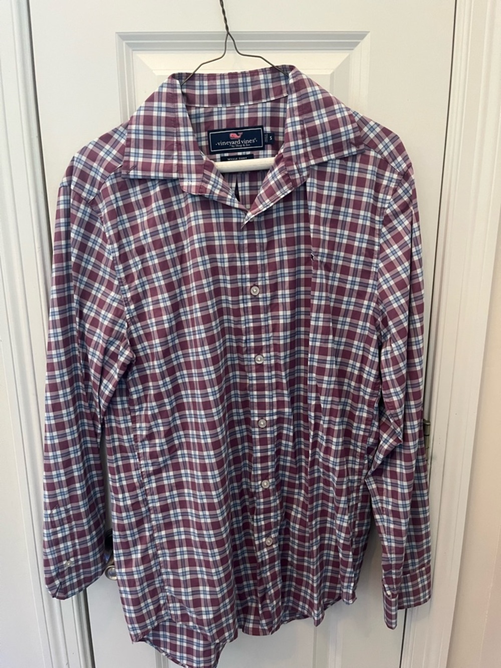 Vineyard Vines Plaid Button-Down Shirt in Purple and Light Blue